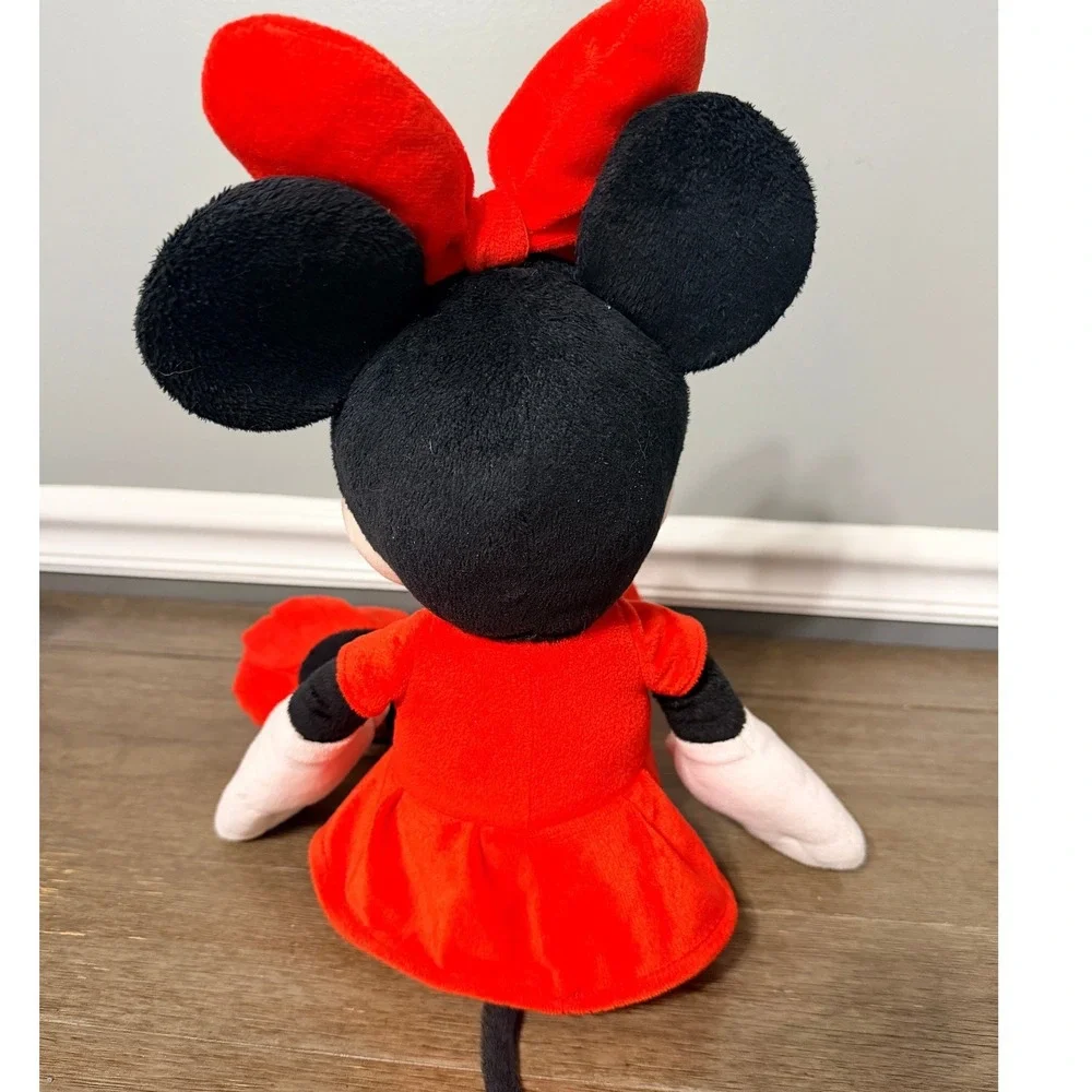 Disney‎ Minnie Mouse Plush Red Heart Dress Bow Stuffed Animal Toy